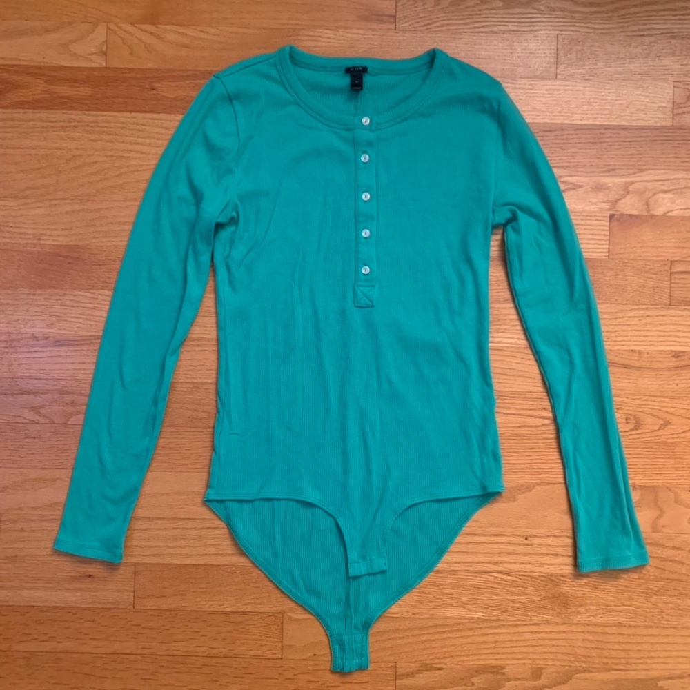 JCrew ribbed long sleeve bodysuit